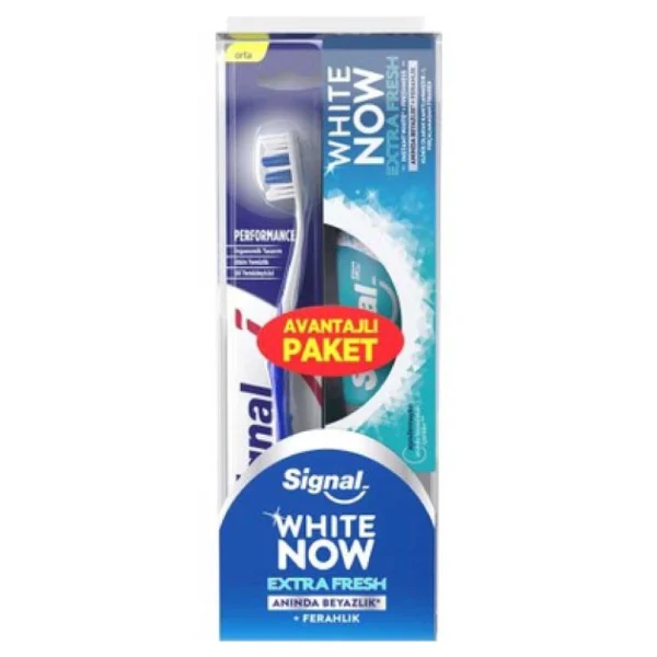 پک خمیردندان و مسواک سیگنال سفیدکننده مدل white now _