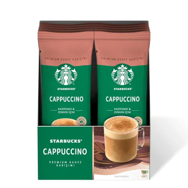 قهوه فوری استارباکس طعم کاپوچینو بسته 10 عددی _ 140 گرم