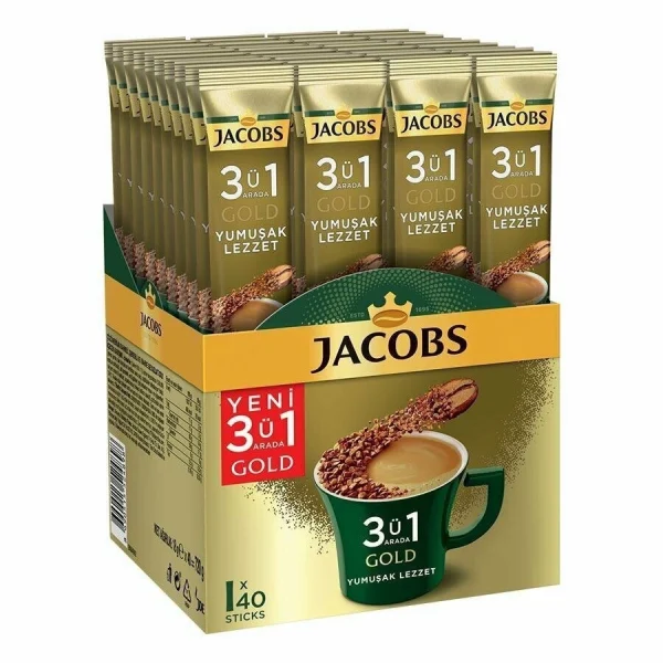 قهوه فوری جاکوبز 3 در 1 ملایم بسته 40 عددی _ 720 گرم