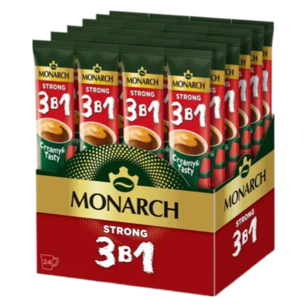 قهوه فوری جاکوبز مونارچ 3 در 1 مدل استرانگ بسته 24 عددی _ 312 گرم