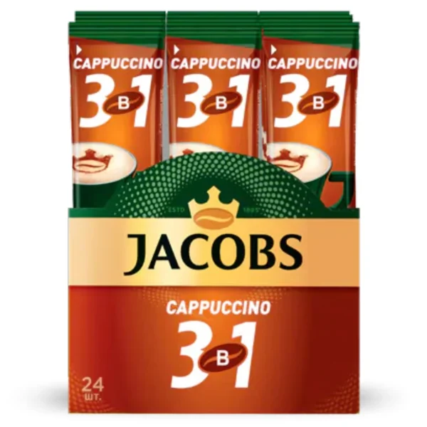 قهوه فوری جاکوبز 3 در 1 کاپوچینو بسته 24 عددی _ 320 گرم