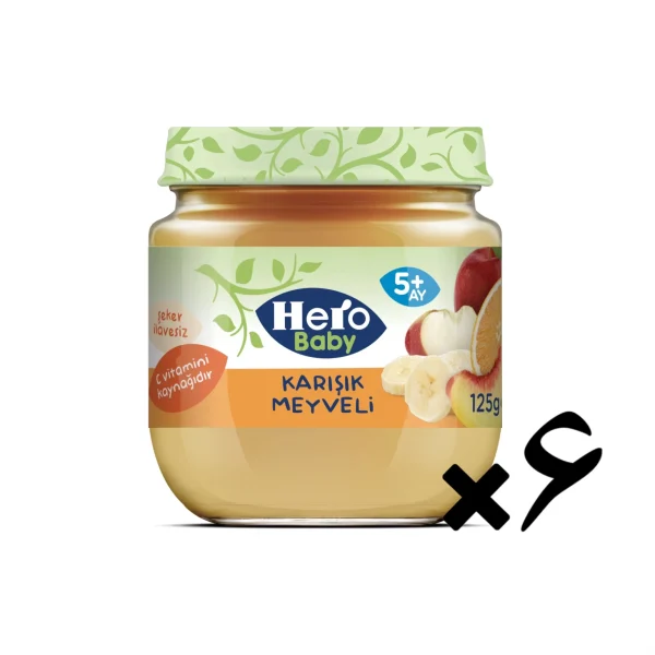پوره میوه هرو بیبی طعم مخلوط میوه ها پک 6 عددی _ 120 گرم