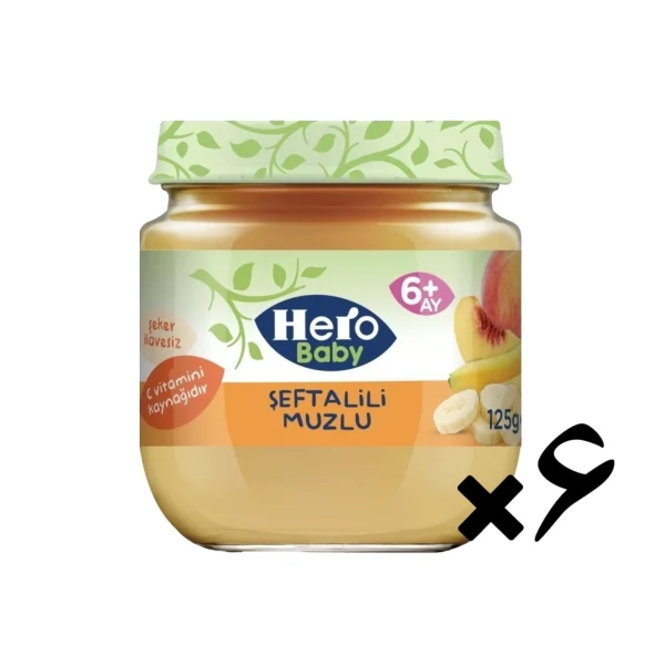 پوره میوه هرو بیبی طعم هلو و موز پک 6 عددی _ 120 گرم