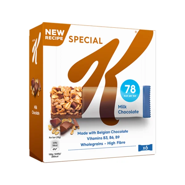 غلات بار اسپشیال کلاگز طعم شیری شکلاتی بسته 6 عددی _ 129 گرم
