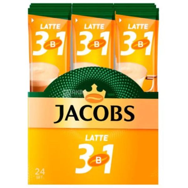 قهوه فوری جاکوبز 3 در 1 لاته بسته 24 عددی _ 320 گرم