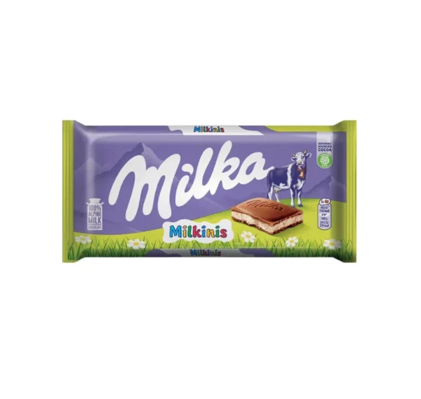 شکلات میلکا طعم شیری مدل MILKINIS میلکینیز _ 100 گرم
