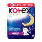 نوار بهداشتی کوتکس Kotex EXTRA PROTECT GECE مخصوص شب بسته 14 عددی